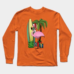 Xmas Flamingo Long Sleeve T-Shirt